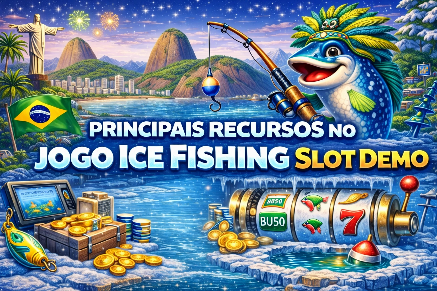 Recursos principais no Ice Fishing Demo
