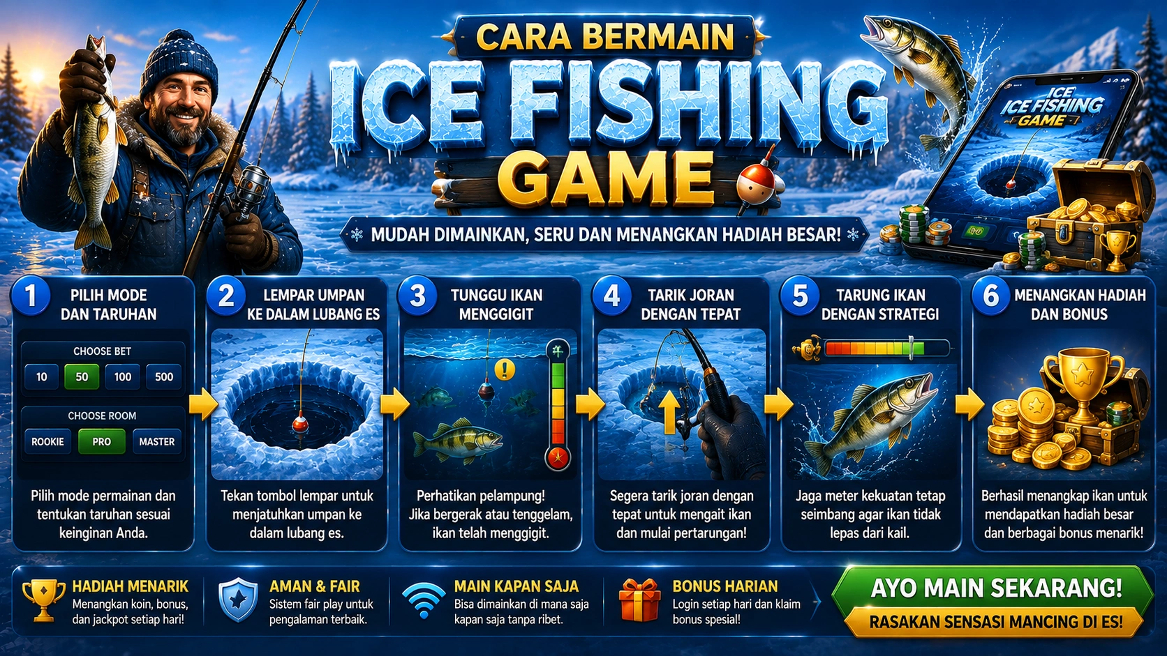 Cara Bermain Ice Fishing Game